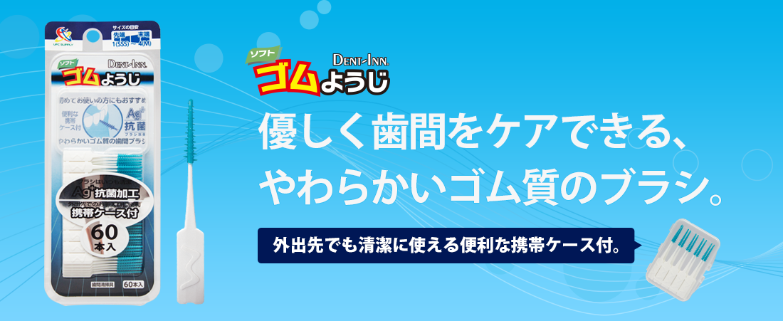 ソフト ゴムようじ 60本入×4個セット 歯間ブラシ 便利な携帯ケース付 送料無料